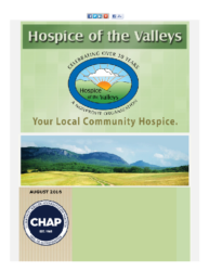 Hospice of the Valleys – August Newsletter 2016